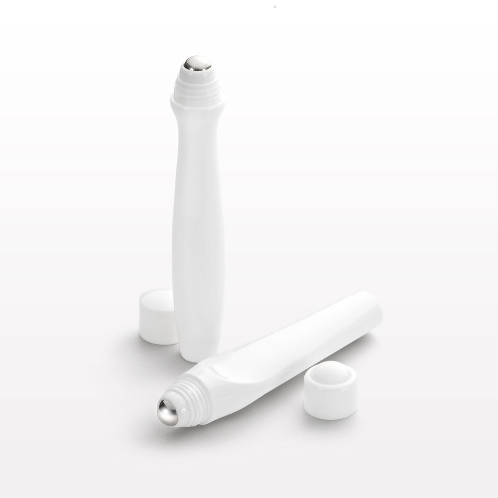 15ml White Tubular Roll-on Bottle with SS Ball